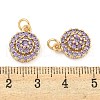 Rack Plating Brass Micro Pave Cubic Zirconia Charms KK-F089-08G-3