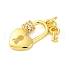 Rack Plating Brass Micro Pave Cubic Zirconia Pendants KK-M021-09G-2