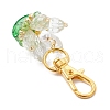 Flower Glass Pendants Decorations HJEW-MZ00248-04-3
