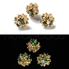 Luminous Polymer Clay Rhinestone Floral Ball Beads CLAY-U002-01A-1