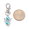 Baking Painted Pearlized Glass Pearl Pendants HJEW-AL0033-01-3