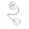 Round Beaded Alloy Crystal Rhinestone Stud Earrings FS-WG37A38-02-4