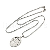 304 Stainless Steel Embossed Virgin Mary Pendant Rope Chain Necklaces NJEW-S387-08P-4