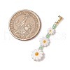 2Pcs 2 Styles Natural Freshwater Shell Enamel Pendants PALLOY-JF03481-3