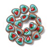 Handmade Lampwork Enamel Beads Heart with Strawberry LAMP-V001-06G-2