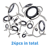 SUPERFINDINGS 24Pcs 8 Style Ceramic High Carbon Steel Fishing Rod Guides Replacement Eye Rings AJEW-FH0003-01-3