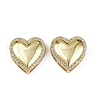 Heart Brass Micro Pave Clear Cubic Zirconia Slide Charms KK-S526-29G-1