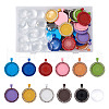 DIY Flat Round Pendant Making Kits DIY-TA0008-46-1