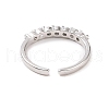 Clear Cubic Zirconia Open Cuff Ring RJEW-B028-03P-3