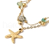 Summer Beach Nuggets Natural Agate(Dyed & Heated) Multi-Strand Bracelets BJEW-P326-07C-G-2
