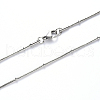 304 Stainless Steel Round Snake Chain Necklace NJEW-S420-009B-P-1