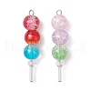 2Pcs Glass Pendants PALLOY-JF03341-01-1