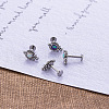 316L Surgical Stainless Steel & Synthetic Opal Internally Threaded Labrets WG2D237-01-3
