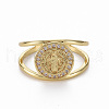Brass Micro Pave Clear Cubic Zirconia Cuff Rings RJEW-Q164-022-NF-1