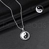 Rotatable Alloy White & Black Enamel Pendant 316 Surgical Stainless Steel Chain Necklaces for Men FS-WG50373-07-1