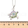 Summer Beach Alloy Colorful Rhinestone Sea Turtle Pendant Necklaces for Women NJEW-C089-01P-2