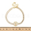 Brass Micro Pave Clear Cubic Zirconia Rectangle Link Chain Bracelets for Women BJEW-U044-01A-G-5