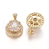 Brass Micro Pave Cubic Zirconia Pendants ZIRC-I039-01C-G-2