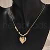 304 Stainless Steel Heart Pendant Necklaces NJEW-V001-12G-5