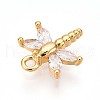 Brass Micro Pave Cubic Zirconia Charms KK-N261-10G-2
