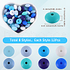 SUNNYCLUE 96Pcs 12 Colors Food Grade Eco-Friendly Silicone Abacus Beads SIL-SC0001-87D-2