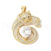 Brass Micro Pave Cubic Zirconia Pendants ZIRC-I071-21G-1