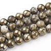 Natural Pyrite Beads Strands G-G839-01-8mm-1
