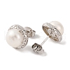 Mother's Day Jewellery 925 Sterling Silver Half Round Stud Earrings EJEW-C115-04P-2