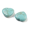 Mother's Day Gifts Heart  Synthetic Turquoise  Palm Stones G-C134-06A-01-2