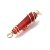 3Pcs 3 Styles Natural Carnelian Pointed Copper Wire Wrapped Faceted Bullet Big Pendants PALLOY-JF03573-01-5