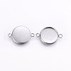 Tarnish Resistant 304 Stainless Steel Cabochon Connector Settings X-STAS-I095-28P-C-1