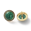 Half Round Brass Micro Pave Cubic Zirconia Stud Earrings EJEW-R215-01G-4