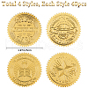 CRASPIRE 40 Sheets 4 Styles Self Adhesive Gold Foil Embossed Stickers DIY-CP0010-43-2
