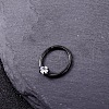 316L Stainless Steel Micro Pave Cubic Zirconia Hoop Nose Rings WG352E4-12-1