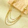 304 Stainless Steel Colorful Enamel Multi Layered Necklaces for Women NJEW-R014-03G-1