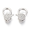 Brass Micro Pave Cubic Zirconia Lobster Claw Clasp X-ZIRC-O038-23P-1
