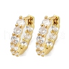 Brass Micro Pave Clear Cubic Zirconia Hoop Earrings EJEW-D311-136G-2