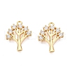 Brass Micro Pave Clear Cubic Zirconia Charms KK-T073-20G-1