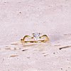 Teardrop 304 Stainless Steel with Clear Cubic Zirconia Finger Rings for Women FS-WG6614B-03-2