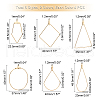 Unicraftale 48Pcs 12 Styles 304 Stainless Steel Wire Pendants STAS-UN0023-06-6