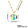 Fashionable Mini Brass Pave Cubic Zirconia Fish Pendant Necklaces for Daily Wear AM3554-1-4