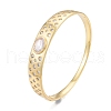 Cubic Zirconia Oval Hinged Bangle BJEW-G651-10G-04-3