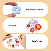 Beadthoven 19Pcs 19 Styles Flower Food Grade Eco-Friendly Silicone Focal Beads SIL-BT0001-05-4