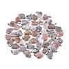 Natural Crazy Agate Pendants with Brass Findings G-R390-02-1