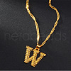 Brass Initial Pendant Necklaces FS-WG68BA5-23-1