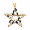 Rack Plating Brass Micro Pave Cubic Zirconia Pendants KK-E281-09G-2
