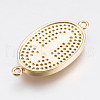 Brass Micro Pave Cubic Zirconia Links ZIRC-E148-22G-2