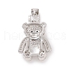 Brass Cubic Zirconia Pendants ZIRC-K089-15P-01-2