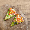 Natural Imperial Jasper Triangle Dangle Earrings MN2807-2