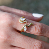 Fashionable Sterling Silver Pave Clear Cubic Zirconia Cuff Ring for Women EW4823-2